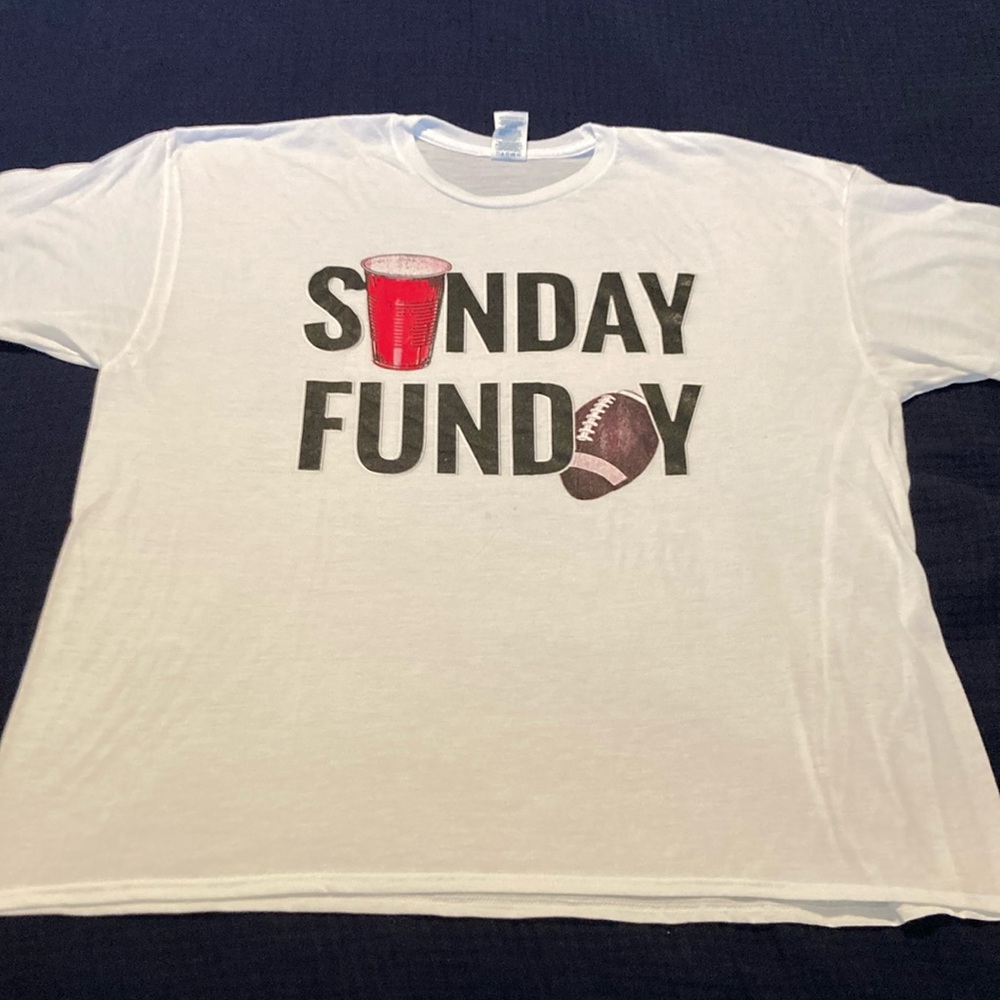 Sunday Funday Football solo cup white shirt Size XXL
